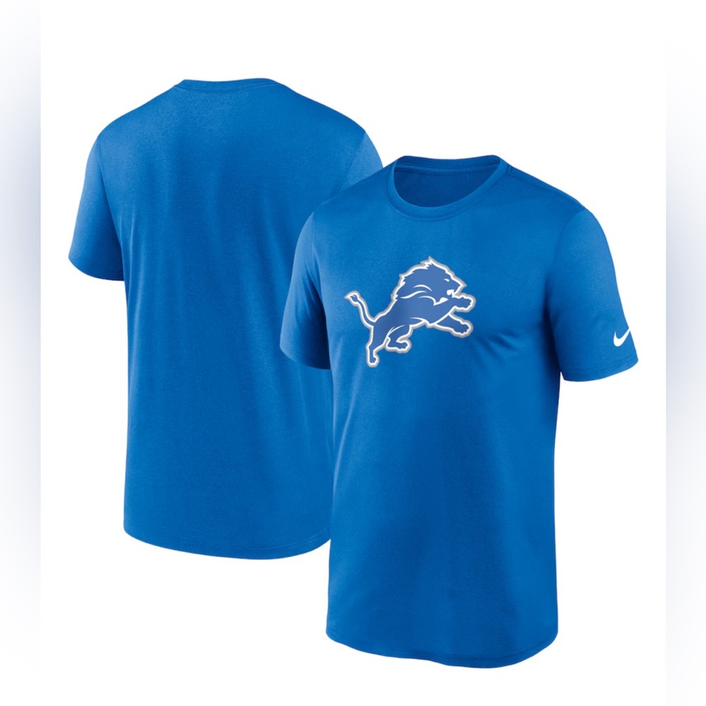 Men's Nike Blue Detroit Lions Primetime Legend Logo Performance T-Shirt Slim Fit